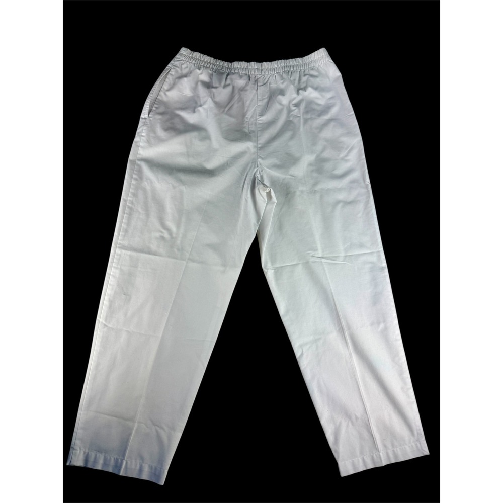 Karen Scott‎ Sport Womens White Elastic Waist Straight Leg Pants Size 12 Short